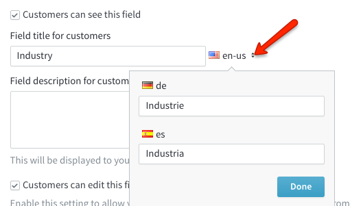 field language selection